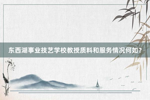 东西湖事业技艺学校教授质料和服务情况何如？