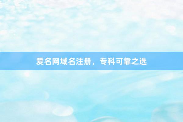爱名网域名注册，专科可靠之选